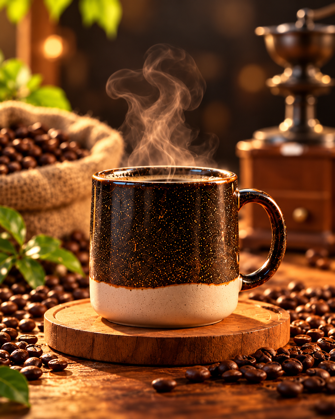 كوب قهوة بتصوير منتج احترافي